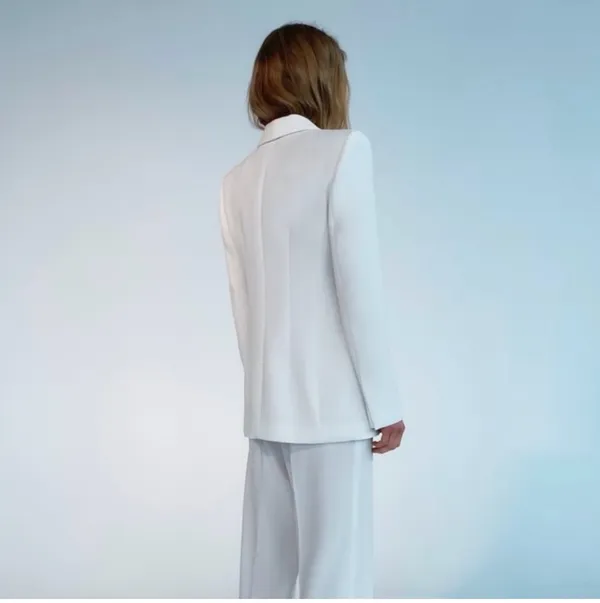ZARA blazer white waisted tailored tuxado suit jacket - Image 3