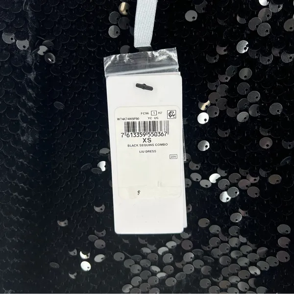 Guess Liu Velvet Sequin Stretch Black Lace Slip Mini Dress NWT‎ Size XS - Image 10