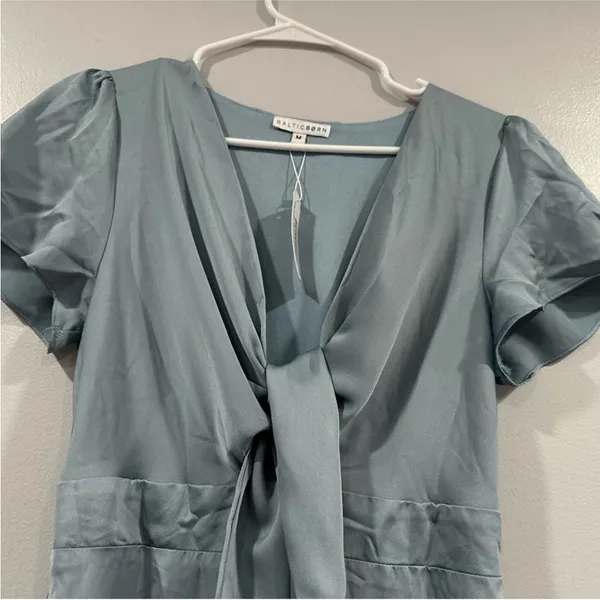 Baltic Born Poppy Satin Midi Dress Light Blue Medium M NWD - Image 2