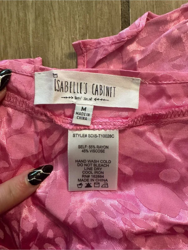 Pattern Pink Satin Tie - Image 6