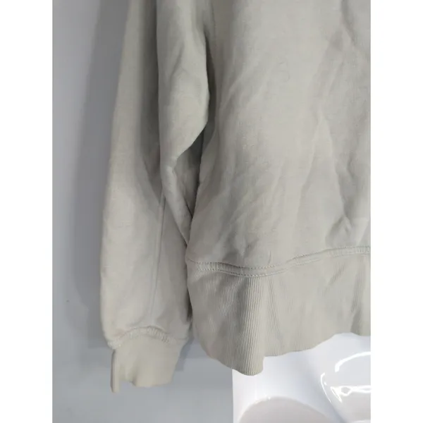 Zara Taupe‎ Sweatshirt Women's Small Mock Neck Cropped Cotton Loungewear Casual - Image 3