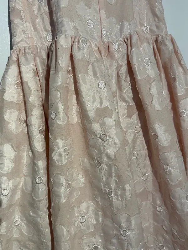 Anthropologie For Love & Lemons Pale Pink Florence Drop Waist Floral Midi Dress - Image 7