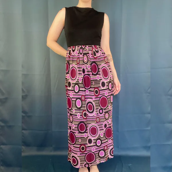 Vintage 70s Psychedelic Maxi Dress - Image 2