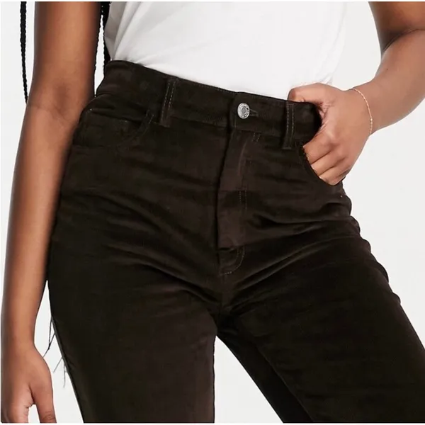 & Other Stories Paris Atelier Dark Brown Corduroy Wide Leg Pants US 4 - Image 2