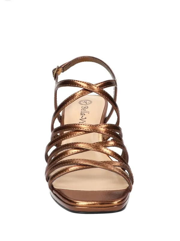 Bella Vita Damsel Square Toe Heeled Sandals in Metallic Bronze, Size 10 W, NWT - Image 3