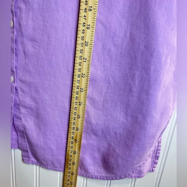 J. Jill Purple women Sleeveless Button-Down Shirt. 100% Silk - Image 5