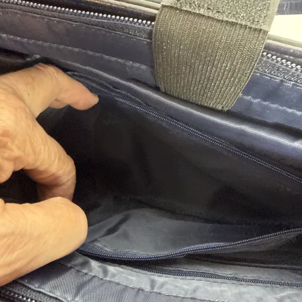Source Unknown Laptop Attache' Carry Purse 15.6" Tote Bag Faux Croc Leather Dark Blue - Image 10