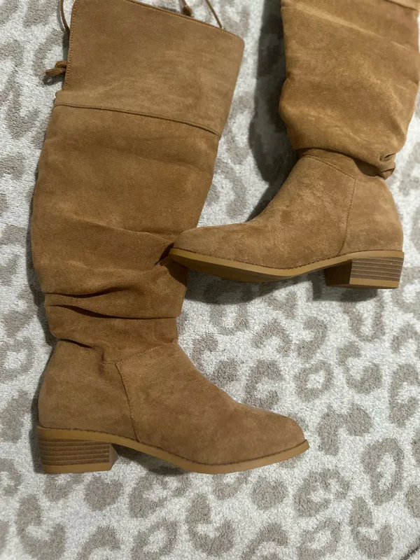Tan Slouchy Knee High Boots Brown Size 36 - Image 3