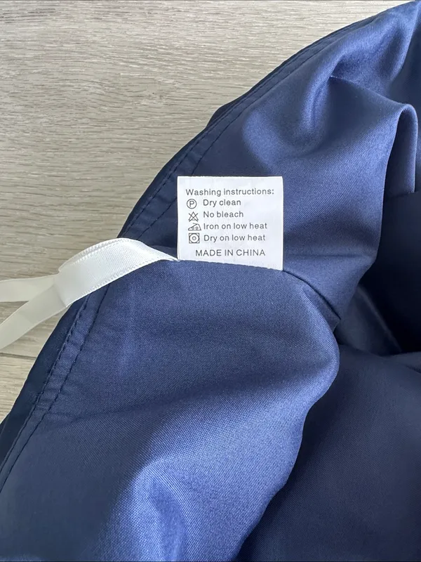 Wedding Dress Strapless Satin Bridesmaid Gown Navy Blue See Measurements NWT - Image 6