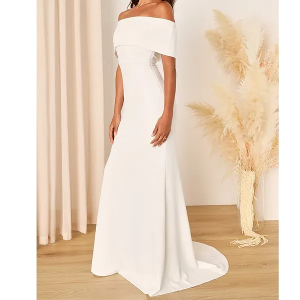 NEW Lulus Bridal Exceptional Romance White Off-the-Shoulder Mermaid Maxi Dress - Image 2