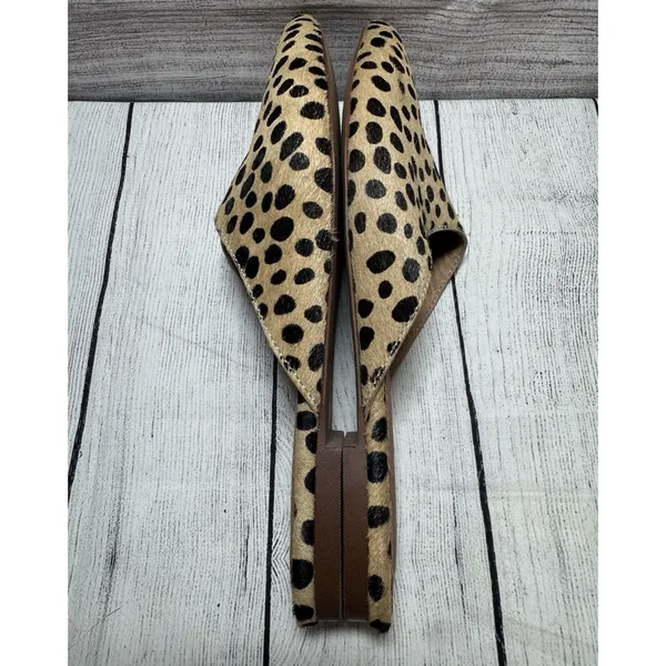 Madewell Remi Mule Leopard Print Flats Womens Size 6 Calf Hair Quiet Luxury - Image 7