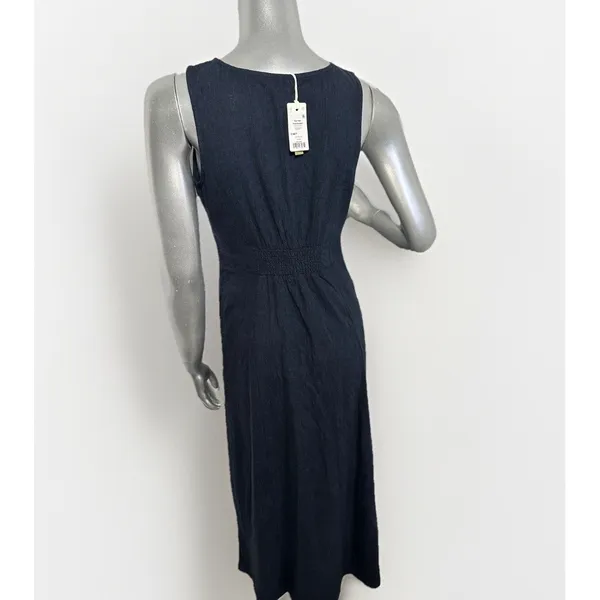 NWT Marine Layer Camila Maxi Dress Navy Blue Size XS Hemp Tencel Stretch - Image 9