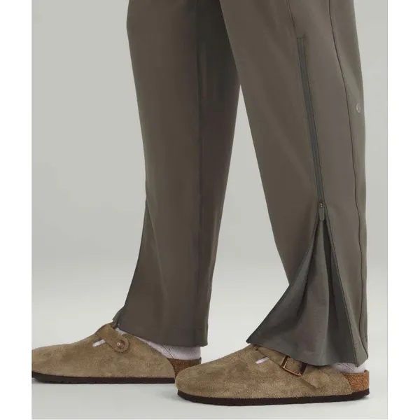 Lululemon Everlux High-Rise Zip-Leg Track‎ Pant Full Length Sz 4 Gray Sage - Image 2
