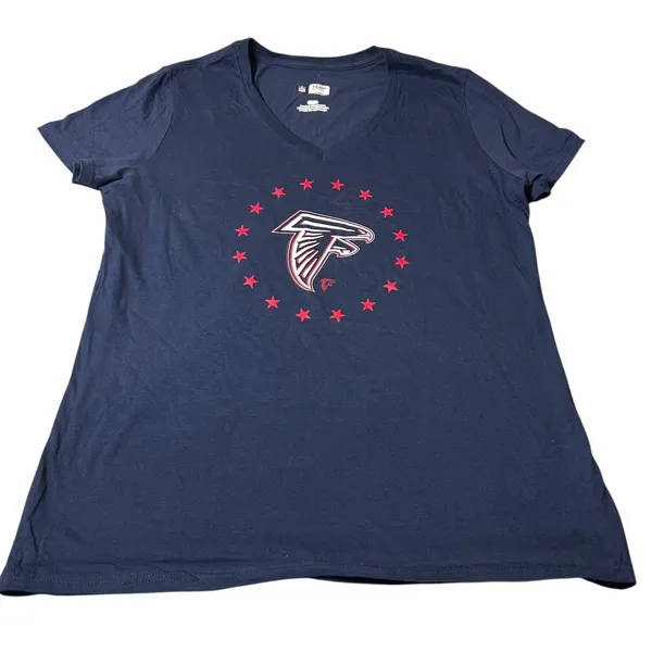 NEW NFL Atlanta Falcons‎ Womens Large T Shirt Red Stars Team Apparel - Image 2
