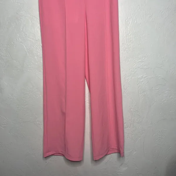 New Tea & Cup Women Hot Pink High Wasted Pleated Flare Dress Pants M - Image 3