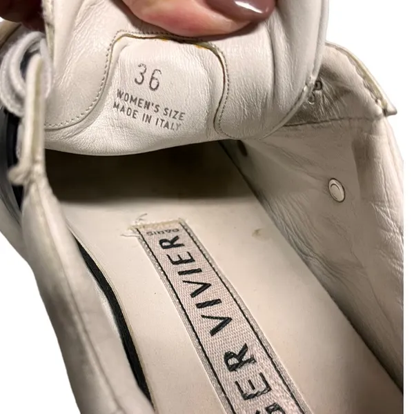 Roger Vivier Viv Buckle Skate Leather Sneakers White 36 - Image 3