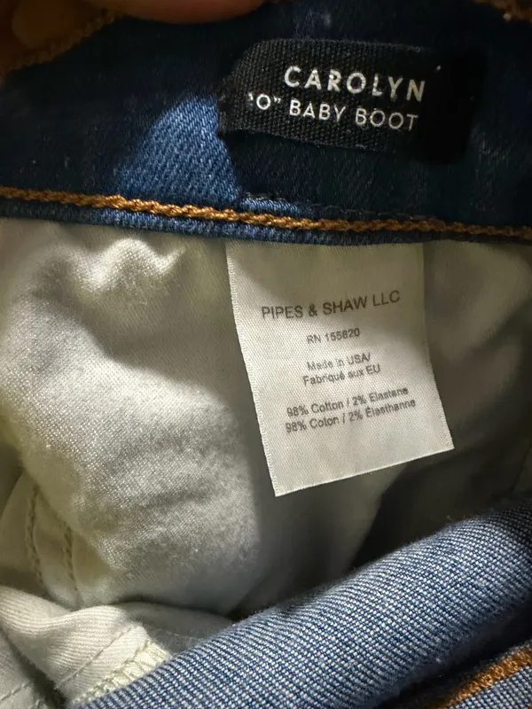 NWOT Veronica Beard Carolyn 10" baby boot high-rise jeans blue & gold tuxedo stripes size 28 - Image 6