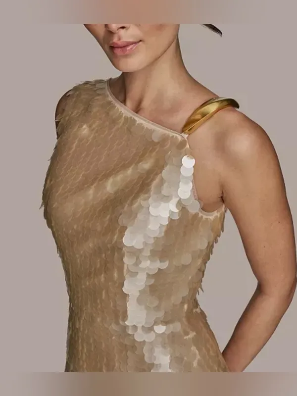 NEW Donna Karan New York Paillette Sequin Column sz 2 - Image 3