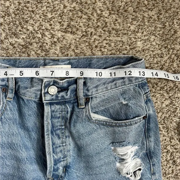 Pacsun High Rise Straight Jeans Medium Wash Distressed Denim Streetwear Size 26 - Image 7
