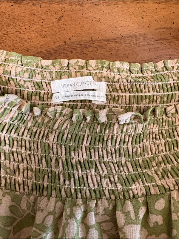 Urban Outfitters Green and Tan Lined Mini Skirt - Image 3
