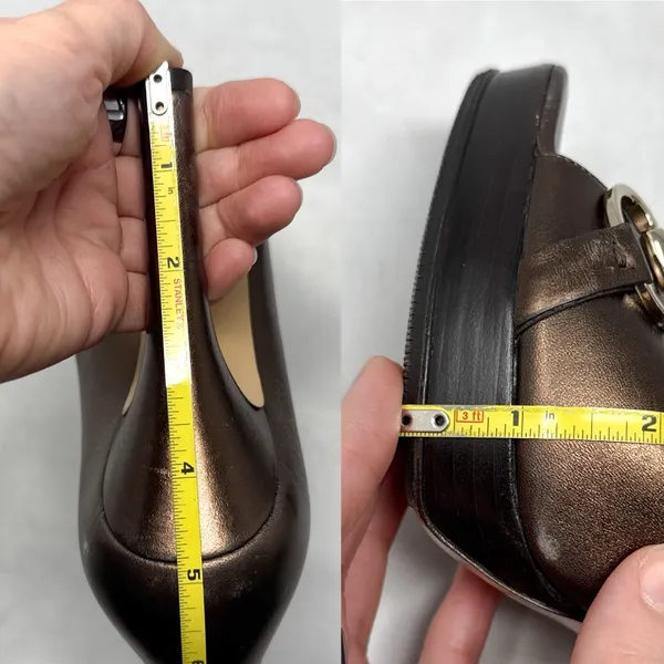 GUCCI Vintage Y2K Hollywood Horsebit Metallic Leather Platform Pump Heels Bronze - Image 15