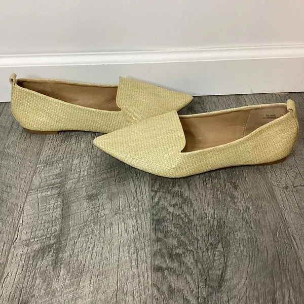 Lulu's Eliane Natural Raffia Pointed Toe Flats Size 10 - Image 4