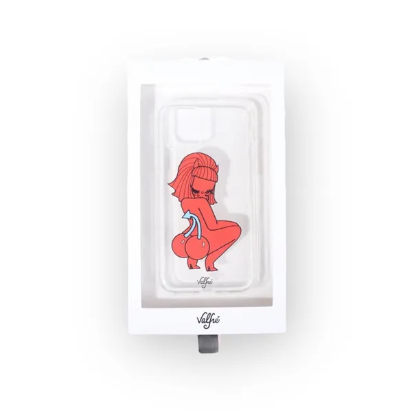 new Valfre ☻︎ Lucy Cherry Bottom ☻ iPhone 6+ 7+ 8+ Clear Case ☻ Artist Drawn - Image 12