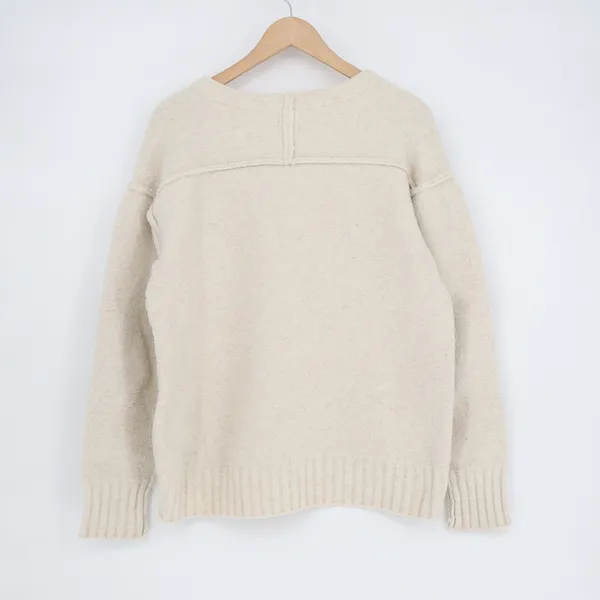 We The Free People Tunic Sweater Womens Medium Beige Stretch Ribbed Round Neck - Image 4