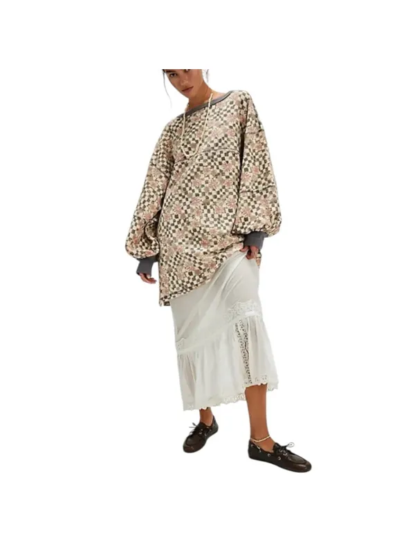 FP We The Free Coastal Printed Crew Tunic Dress in Terracotta Combo Size Medium - Image 3