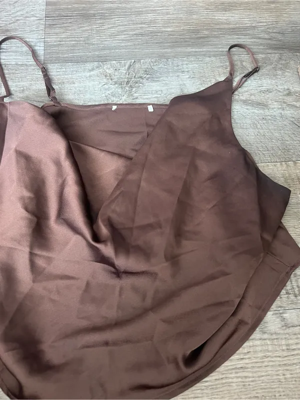Abercrombie Brown Satin Slip tank top - Image 6