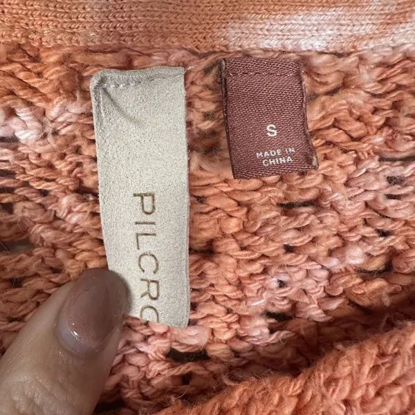 Anthropologie Pilcro Christian V-neck Sweater Size Small Chunky‎ Knit Creamsicle - Image 4
