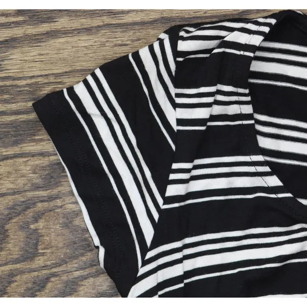 NWT Unedited By Teeze Me Short Sleeve Knit A-Line Dress Black / White XXS - Image 8