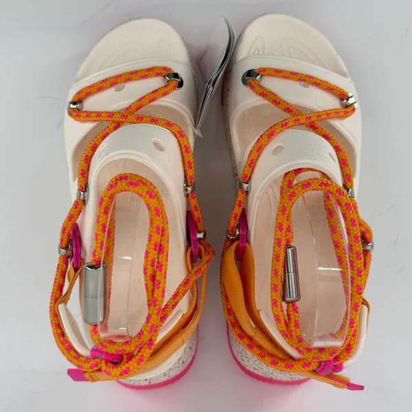 Crocs Hiker Xscape Festival Sandals Chalk White Women 8/Men 6 Colorful Platform - Image 4