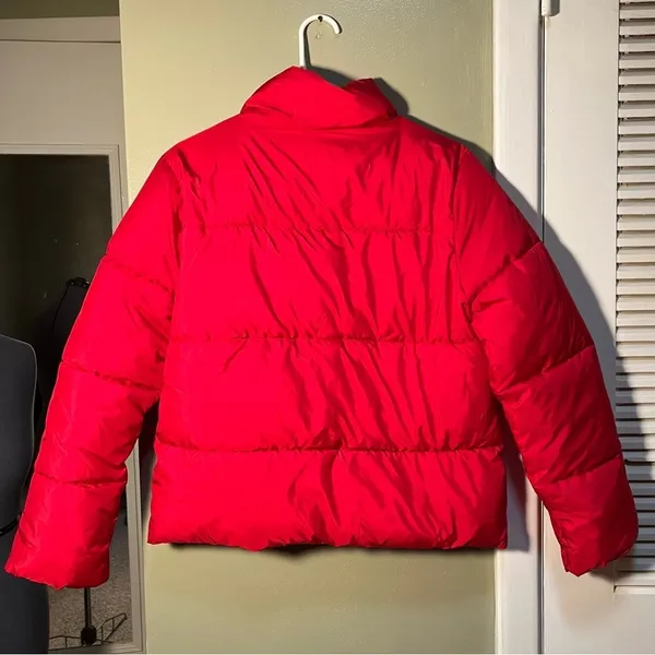 Zenana Womens Size Large Red Puffer Jacket Full Zip Pockets Long Sleeve QJ-1350Y - Image 8