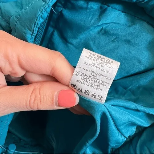 Love Tree Women's‎ Teal Blue Packable Lightweight Puffer Jacket Medium - Image 9