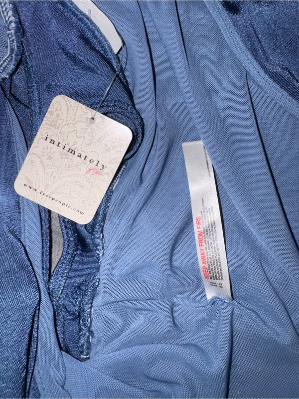 Free People Denim Blue Draped Surplice Tank - Image 8