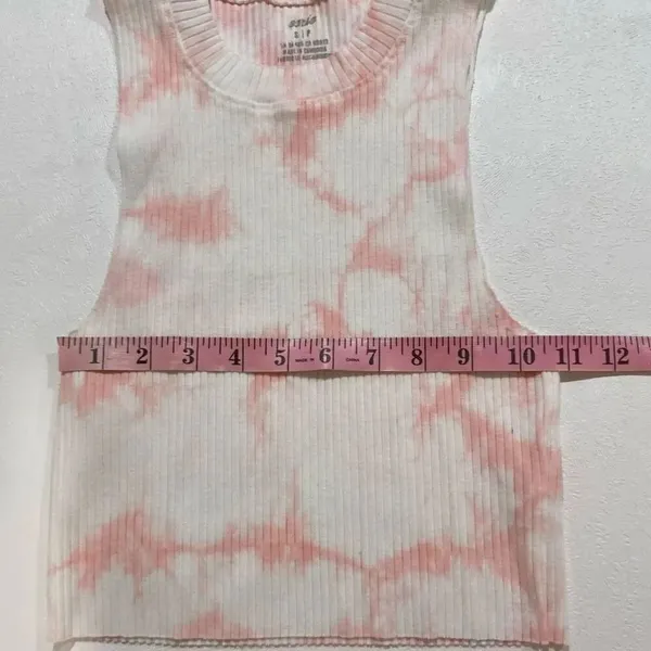 Aerie Pink Tie Dye Ribbed Tank Top Small Soft Girl Coquette Y2K - Image 6