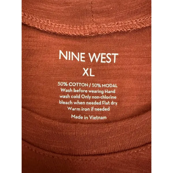 Nine West Side Ruched Sleeveless Dress Rust NWT SzXL - Image 4