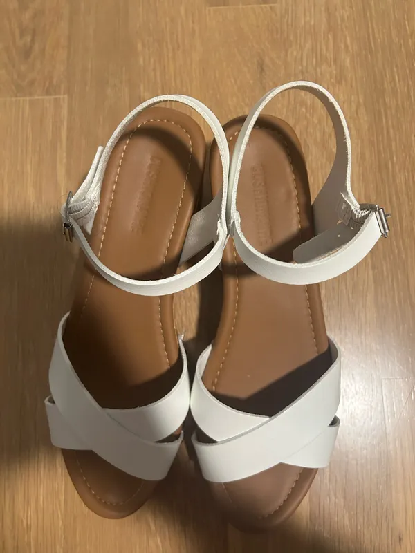 Cushionare White Strappy Heel Sandals - Image 2