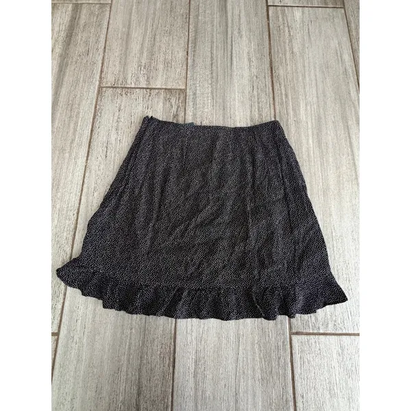 NEW NWT Abercrombie & Fitch Mini Skirt Black White Dots Ruffle Trim Womens Small - Image 3