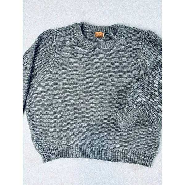 Women’s Poll Grey‎ Chunky Pullover Knit Sweater Oversized Medium Large - Image 2