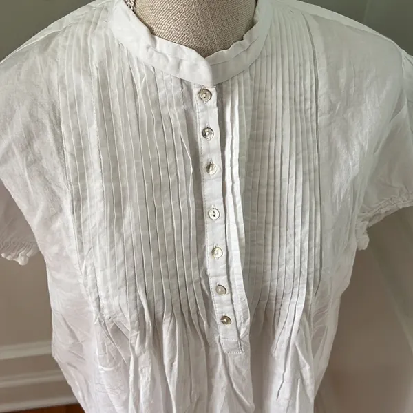 Rae Feather White Organic Cotton Short Sleeve Shirt Dress NWT M - Image 4