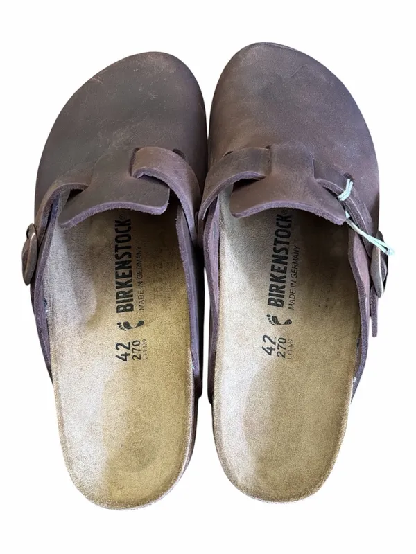 🆕Birkenstock Sandals Boston Habana Oiked Leather Suede Clog Insole. size EU42 NW - Image 4