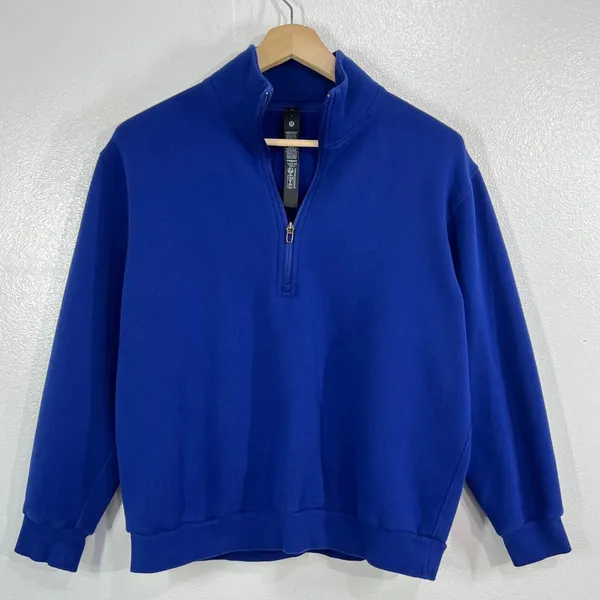 Lululemon Steady State Mens Small 1/2 Pullover Fleece Sweatshirt‎ Royal Blue - Image 3