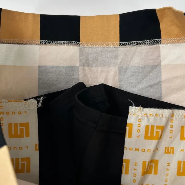 Loudmouth Golf Skort Womens 2 Brown Tan Black‎ White Checkered Mini Skirt Y2K - Image 5