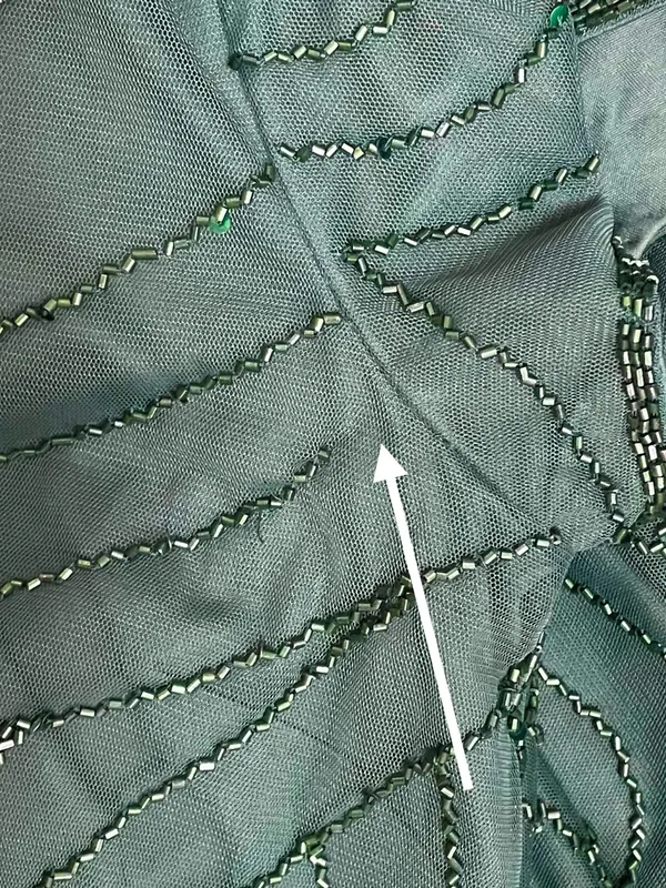 Adrianna Papell Sz 10 Dusty Emerald Green Beaded Blouson Evening Gown Maxi Dress - Image 9