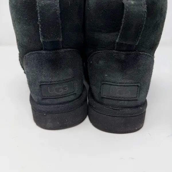 UGG Classic Mini II Suede Shearling Ankle Boot Black Women Size 7 - Image 4
