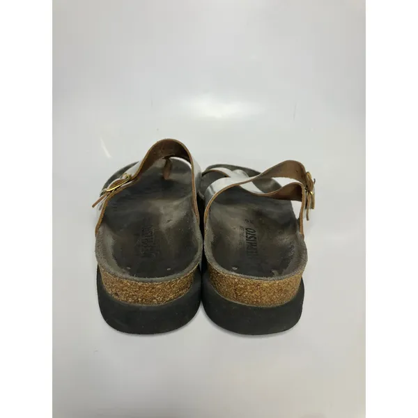 Mephisto Helen Sandals Womens 39 Silver Fair‎ Metallic Cork Footbed Buckle Slide - Image 4