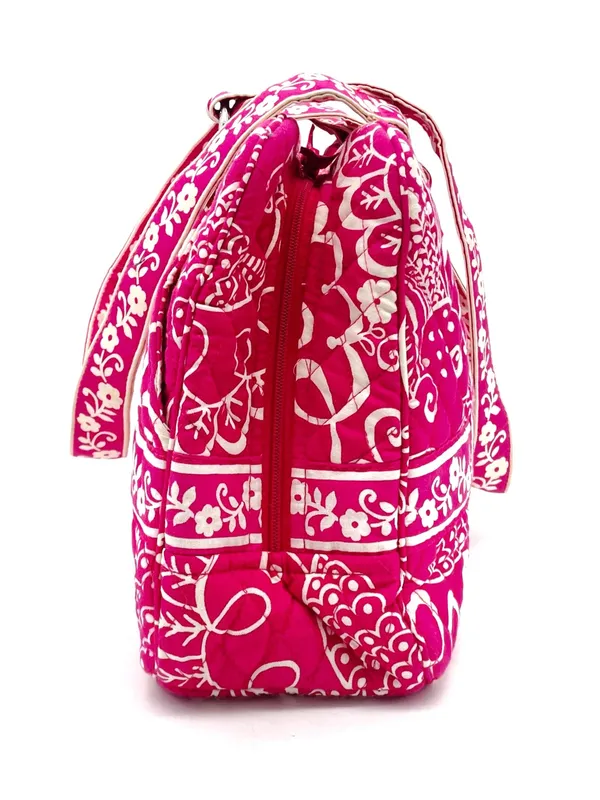 Vera Bradley Twirly Birds Pink Squared Away Tote Satchel Purse Shoulder Bag 2010 - Image 3