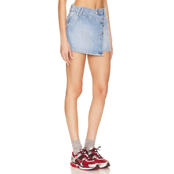 Free People x We The Free Wynne Denim Skirt in Light Indigo 26 New Womens Jean - Image 3